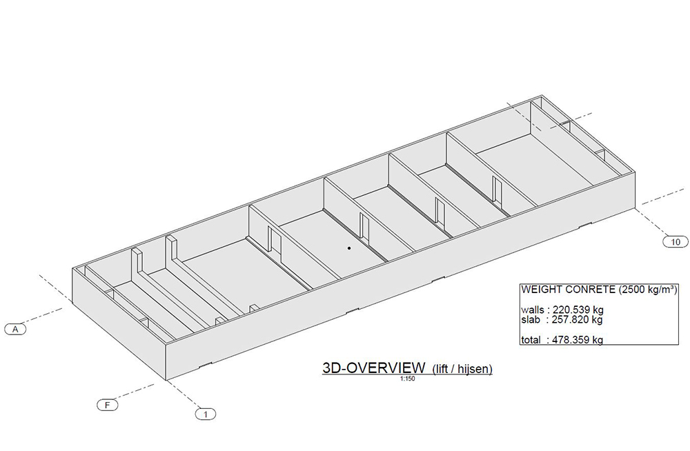 Schéma de construction de la coque en béton armé