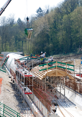 Tunnel formwork with TTR