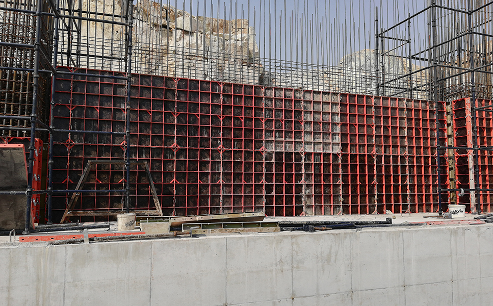 Wall formed with Modular formwork