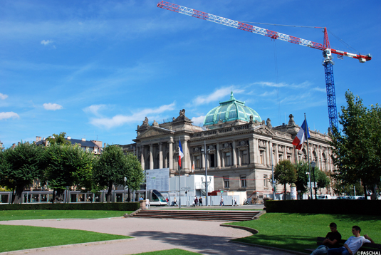 Blick auf die Bibliothek Straßburg