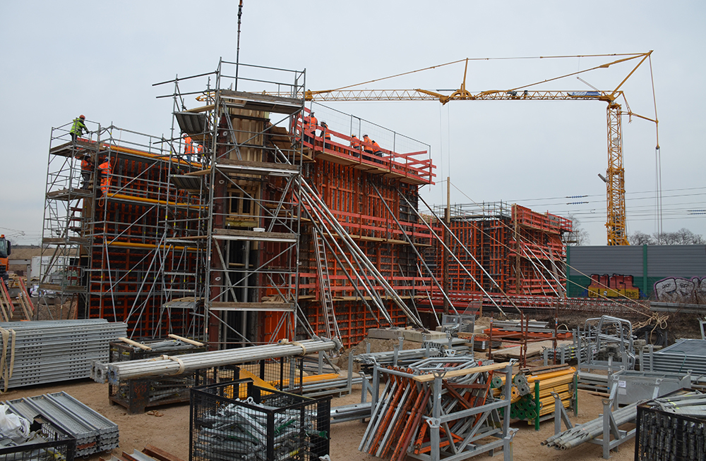 Formwork and shoring systems in use