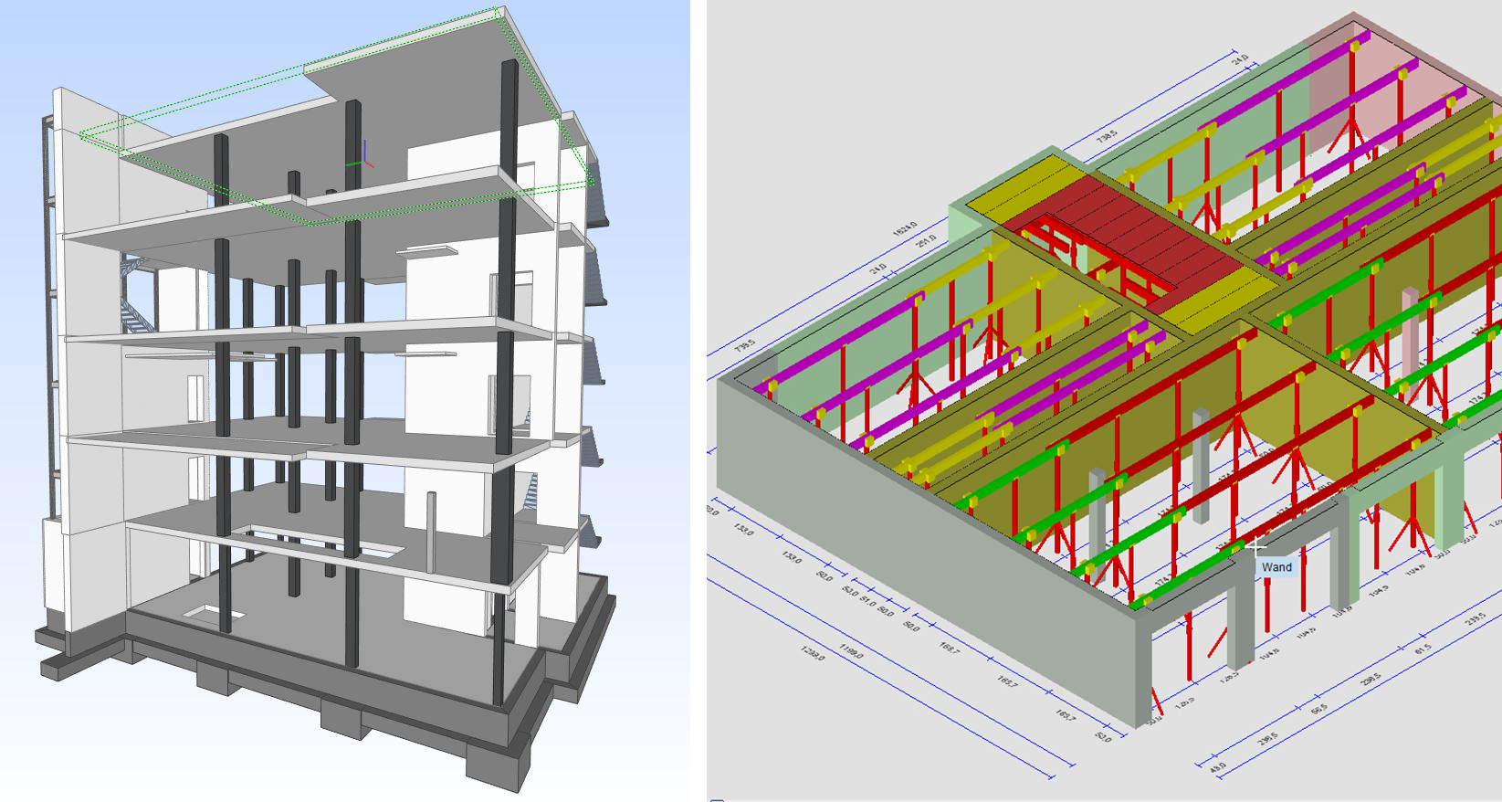 Formwork planning with  PASCHAL-Plan light 11.0 software