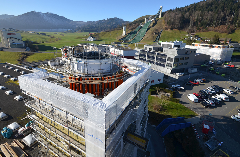 Construction de la coque en béton circulaire