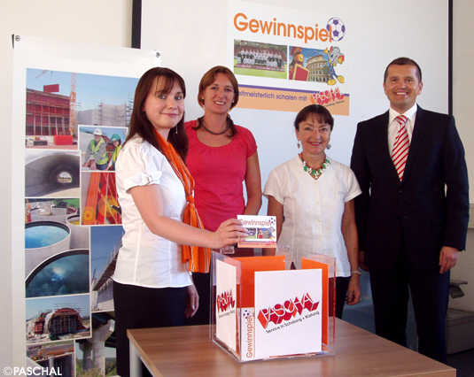 Auslosung der Gewinner mit Geschäftsführerin, Marketingleitung und Gesamtvertriebsleitung