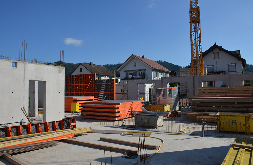 Construction de les murs du nouveau bâtiment de la crèche