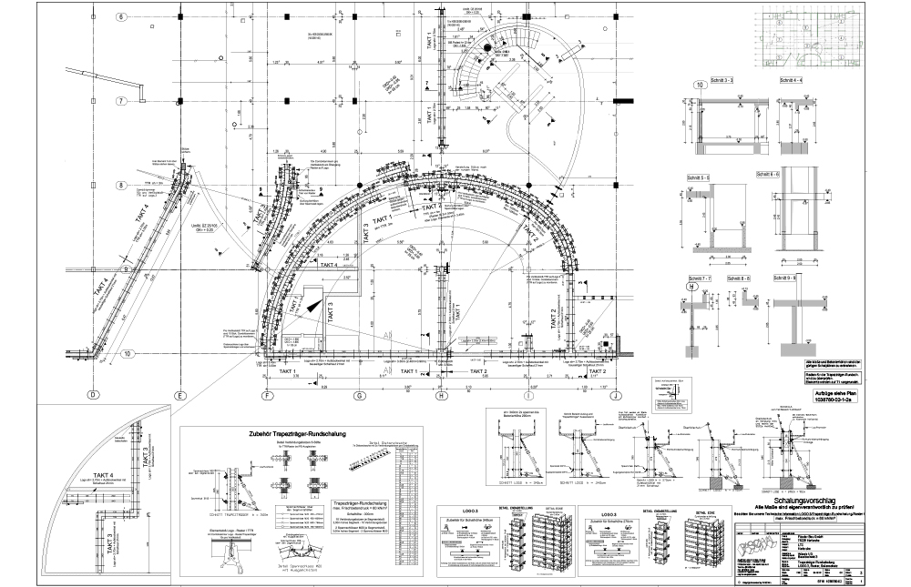 One of the many formwork plans 
