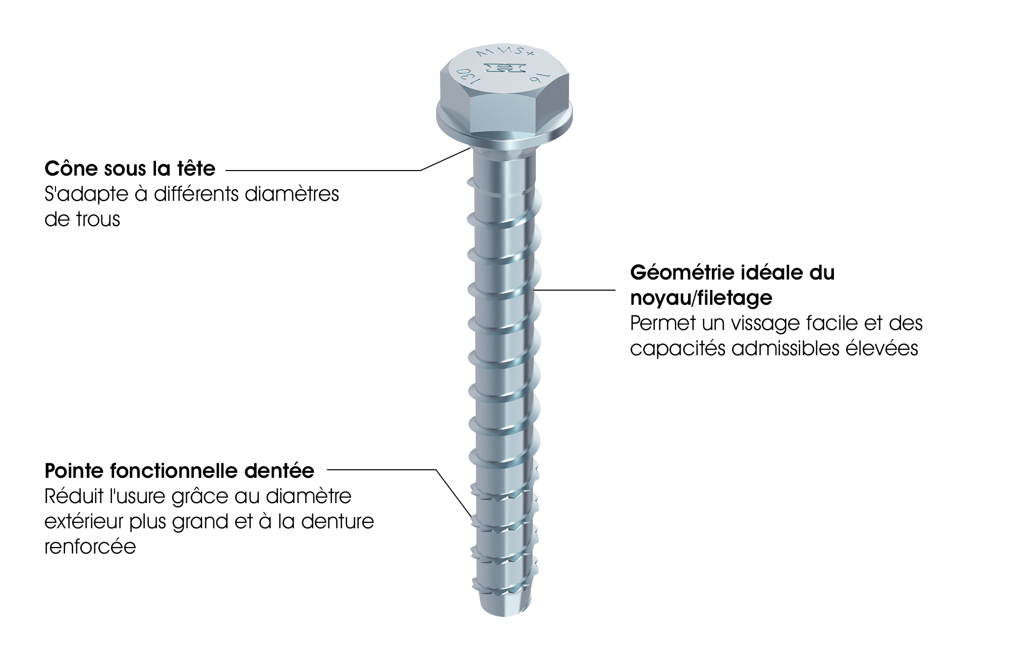 Détails et avantages de la vis à béton