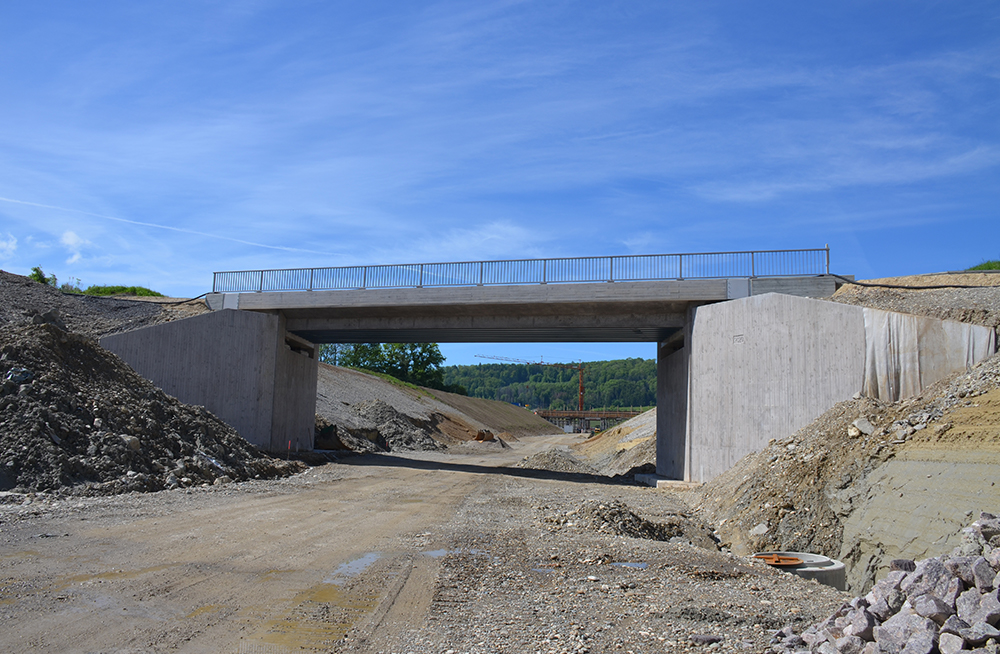 Completed reinforced concrete bridge
