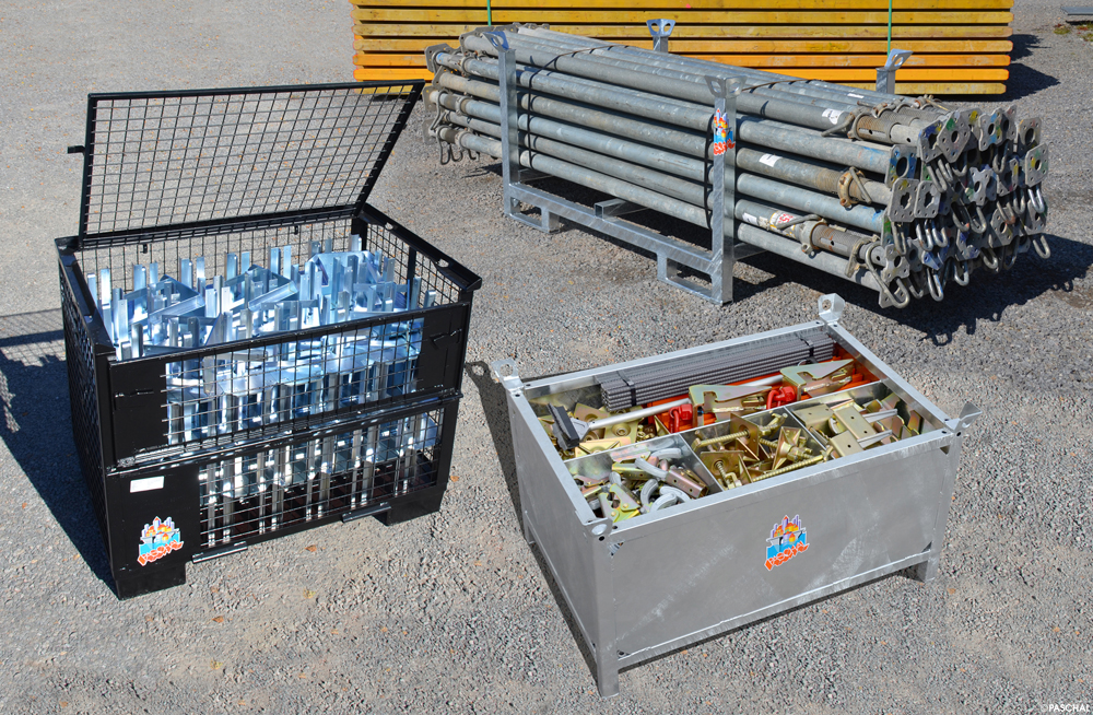 Stapelpalette, Gitterbox und Transportbox