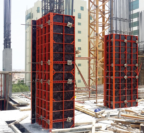 Adjustable Modular column formwork in practical use