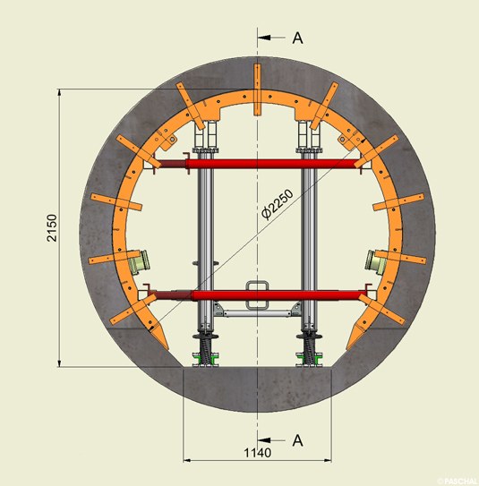 Cross section of tunnel