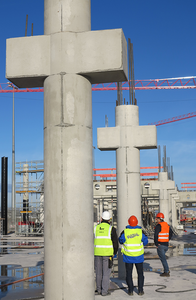 Stripped out concrete column