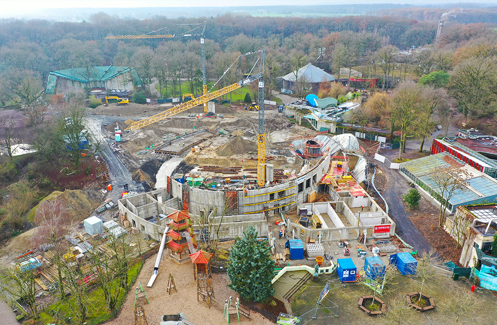 Forming the walls of the hall