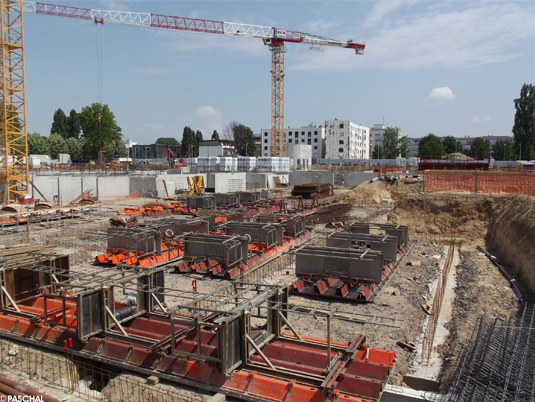 Vormontierte Trapezträger Rundschalung mit Holzschalhaut