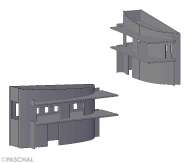  Visualisation du mur arrondi en béton armé du « Bloc 11 »