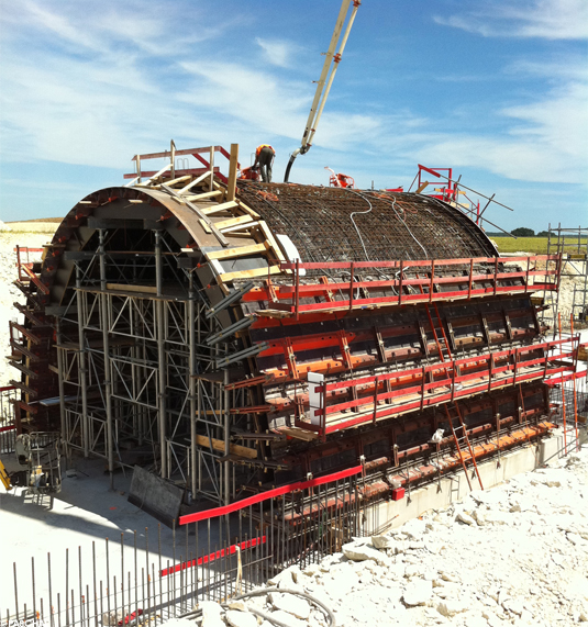 Tunnel formwork with TTS
