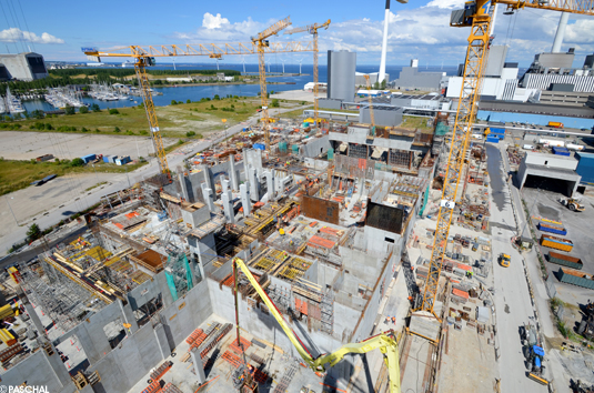 vue sur la chantier et coffrage