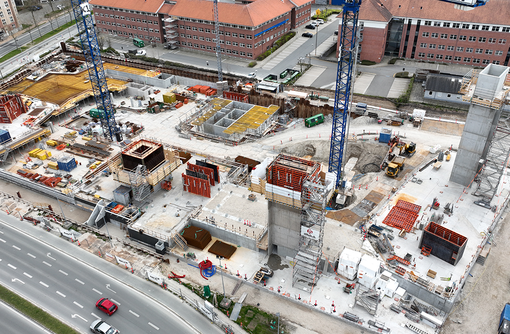 Vue d'en haut sur le chantier