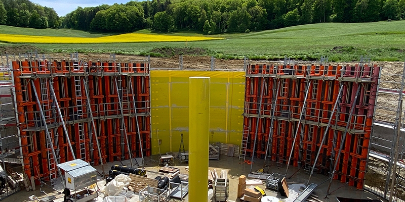 Circular reinforced concrete constructions for biogas plants formed quickly and safely with PASCHAL