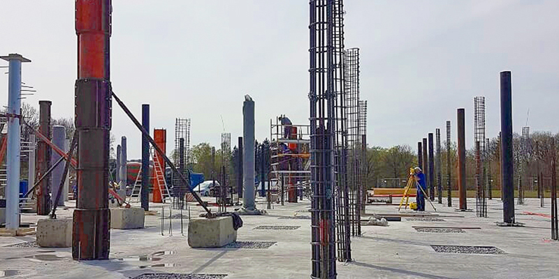 Circular reinforced concrete columns as supporting parts for STOA169