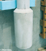 round column with conical section