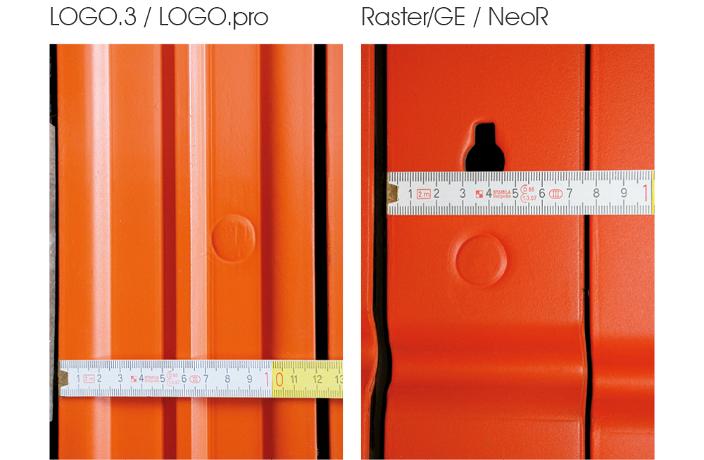 Platzierung der Transponder im LOGO-, NeoR- und Raster-Element