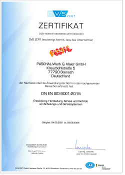 Zertifikat DIN ISO 9001