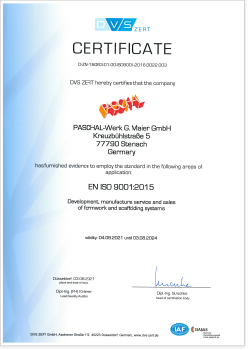 Certificate DIN ISO 9001
