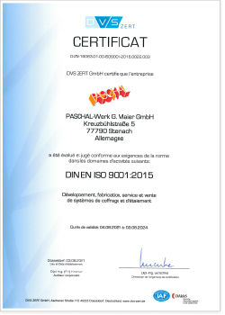 Certificat DIN ISO 9001